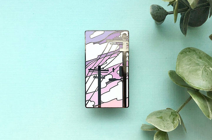 Electric Trees Vaporwave Enamel Pin