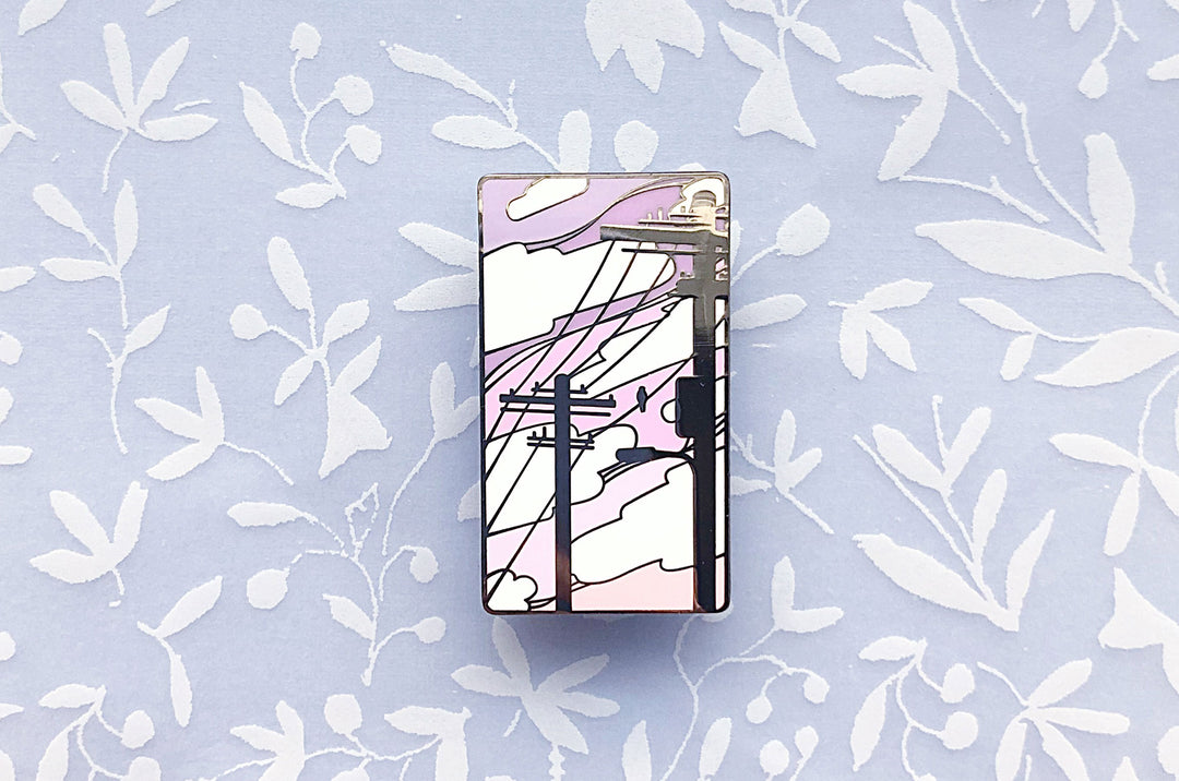 Electric Trees Vaporwave Enamel Pin