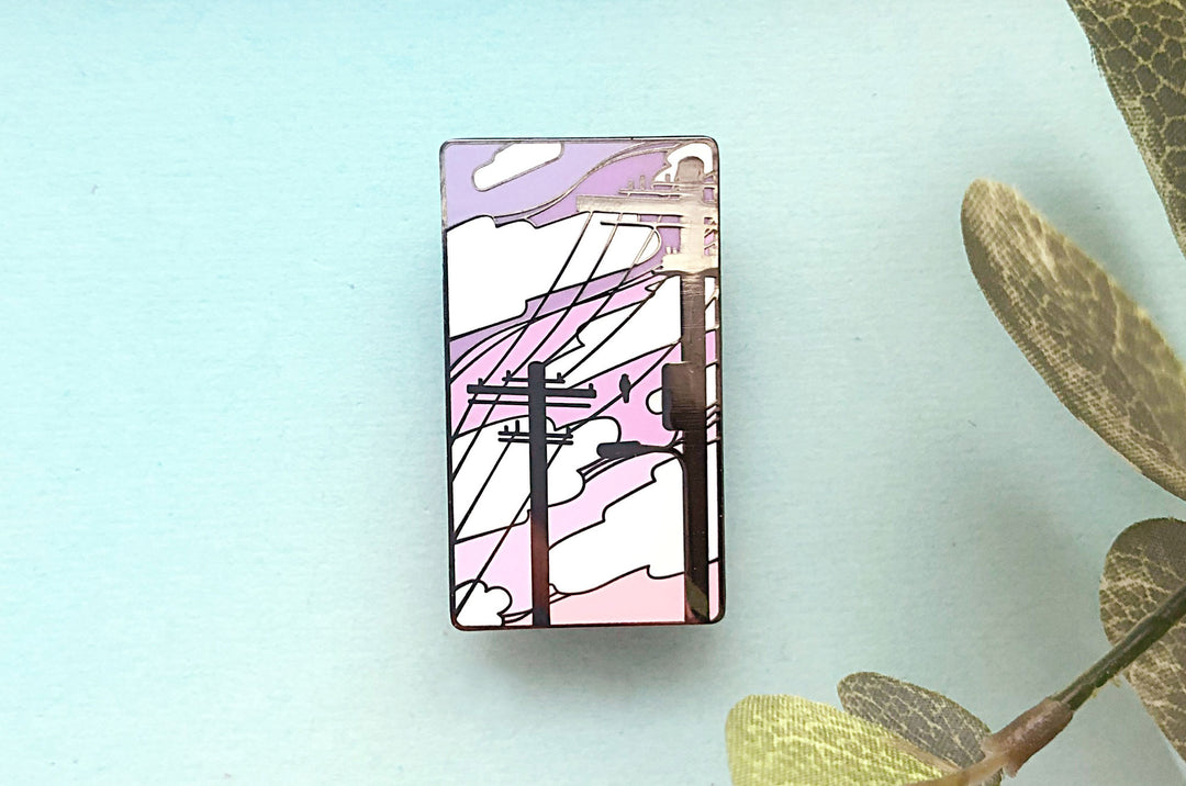 Electric Trees Vaporwave Enamel Pin