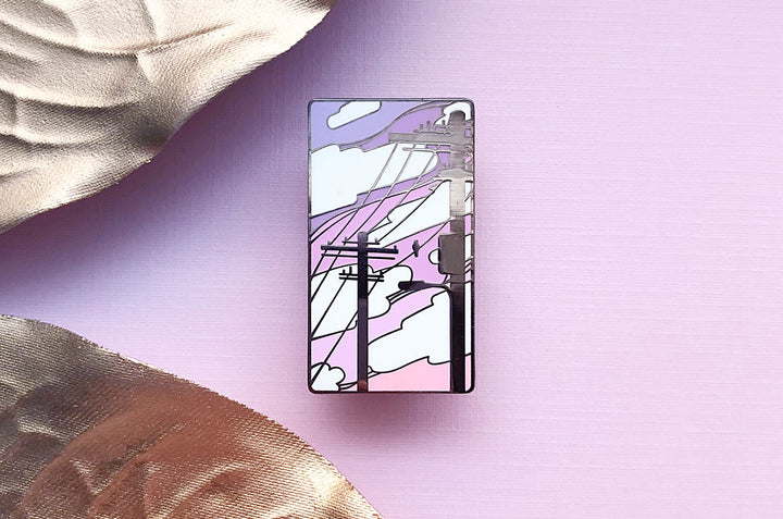 Electric Trees Vaporwave Enamel Pin