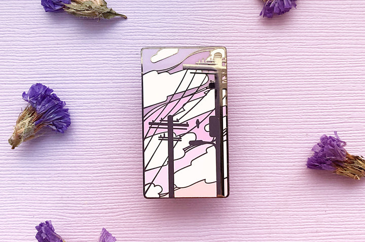 Electric Trees Vaporwave Enamel Pin