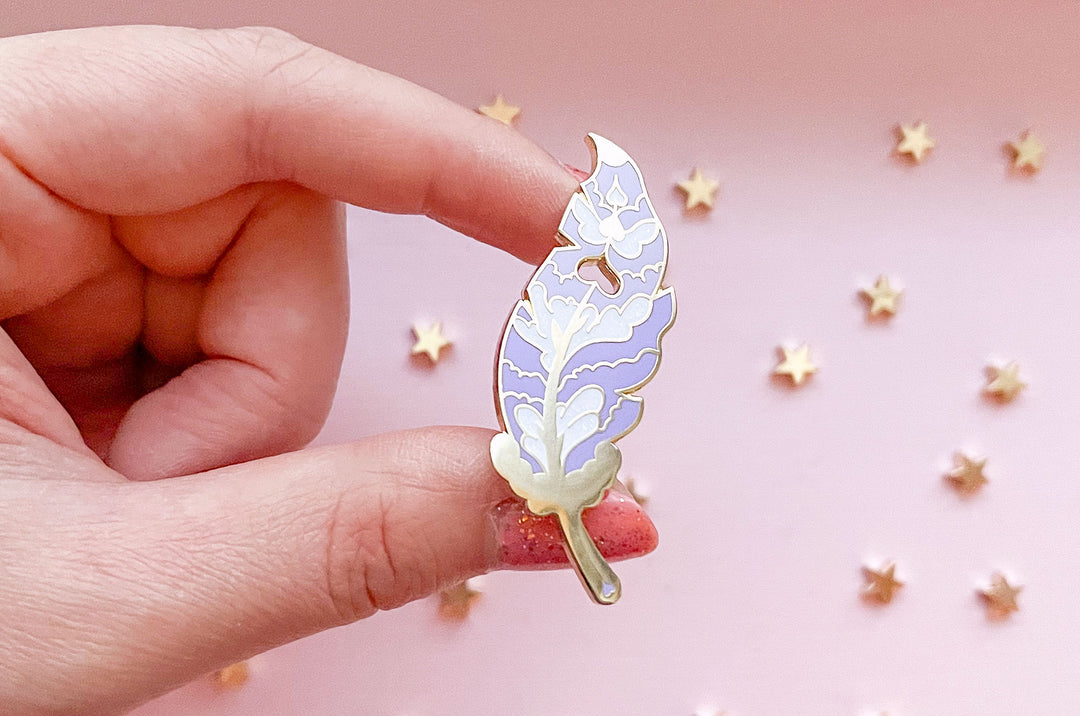 Fairy Feather Glitter Enamel Pin