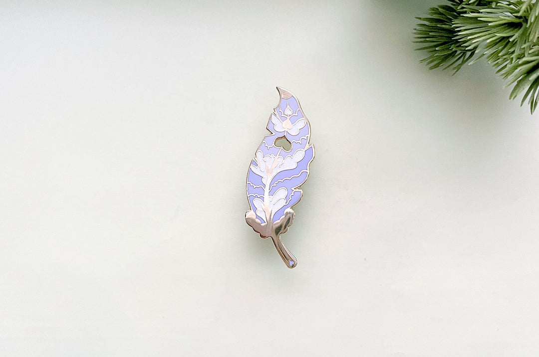 Fairy Feather Glitter Enamel Pin