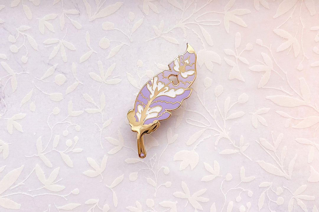 Fairy Feather Glitter Enamel Pin