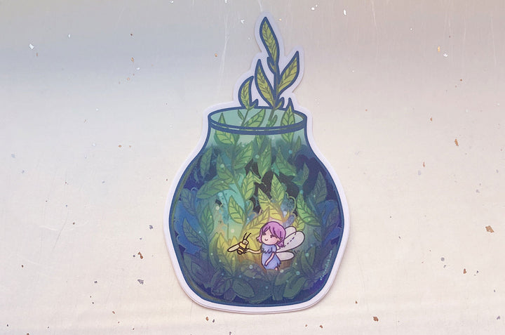 Fairy Terrarium Jar Vinyl Sticker