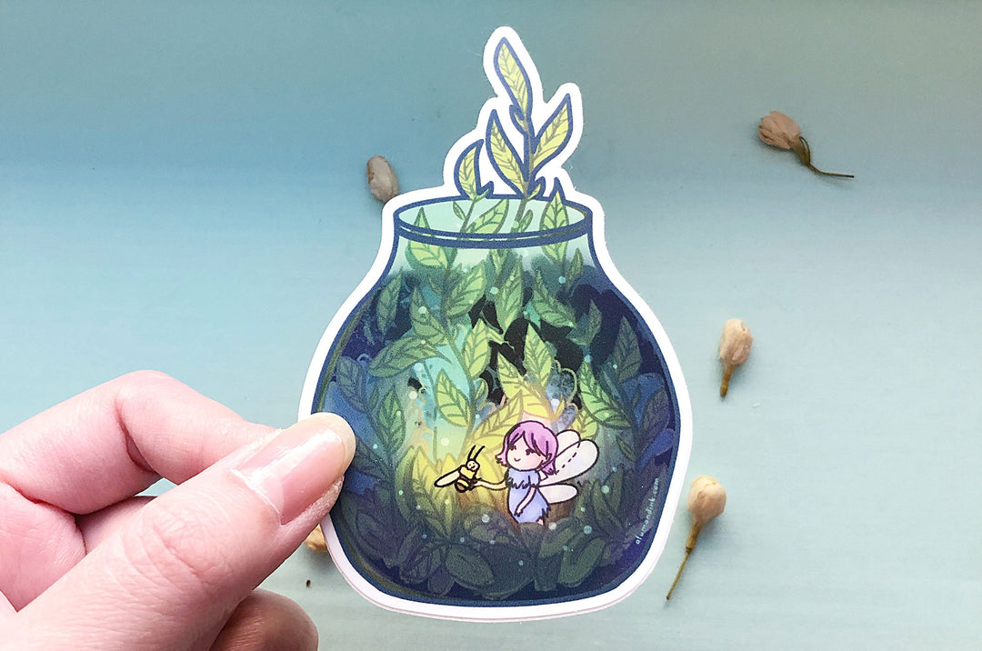 Fairy Terrarium Jar Vinyl Sticker