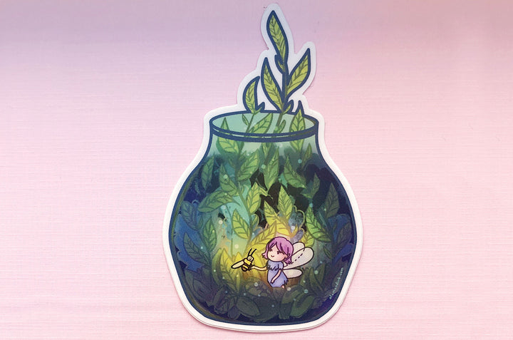 Fairy Terrarium Jar Vinyl Sticker