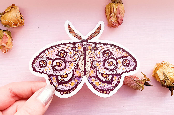 Fantasy Moth Clear Vinyl Sticker