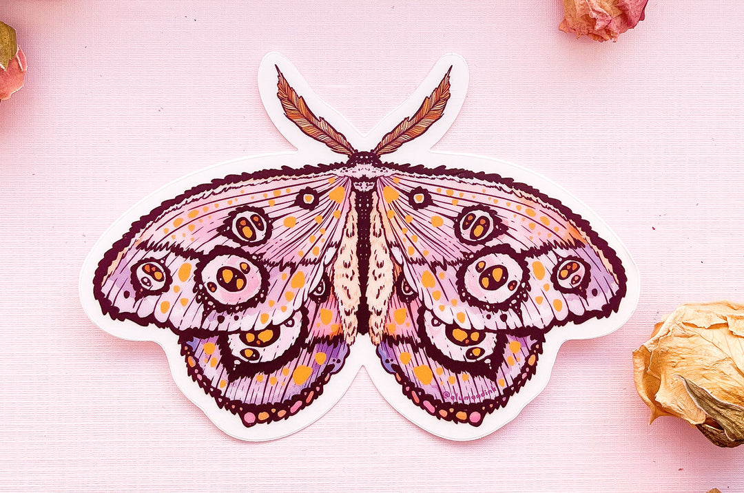 Fantasy Moth Clear Vinyl Sticker