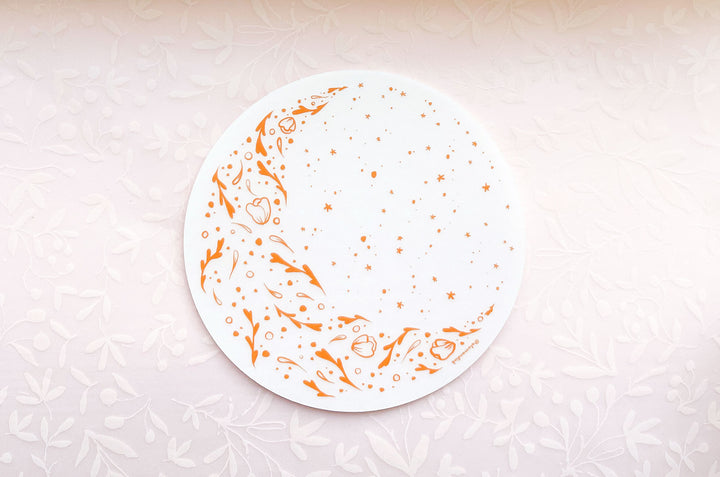 Floral Moon Clear Vinyl Sticker