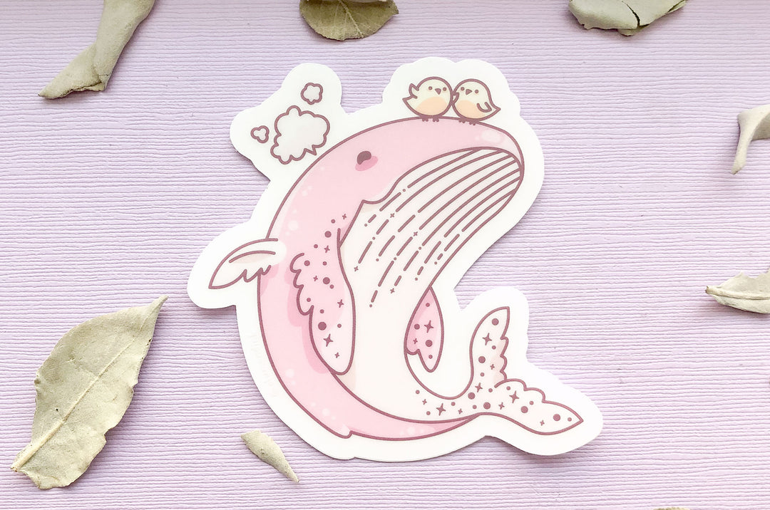 Flying Whale Clear Vinyl Sticker