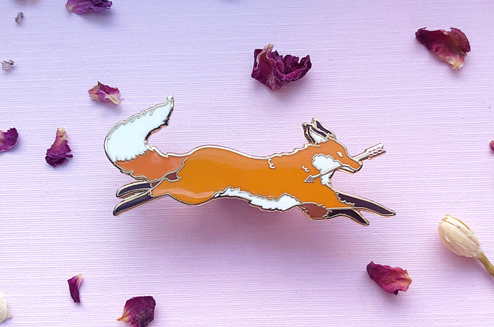 Red Fox Thief Enamel Pin