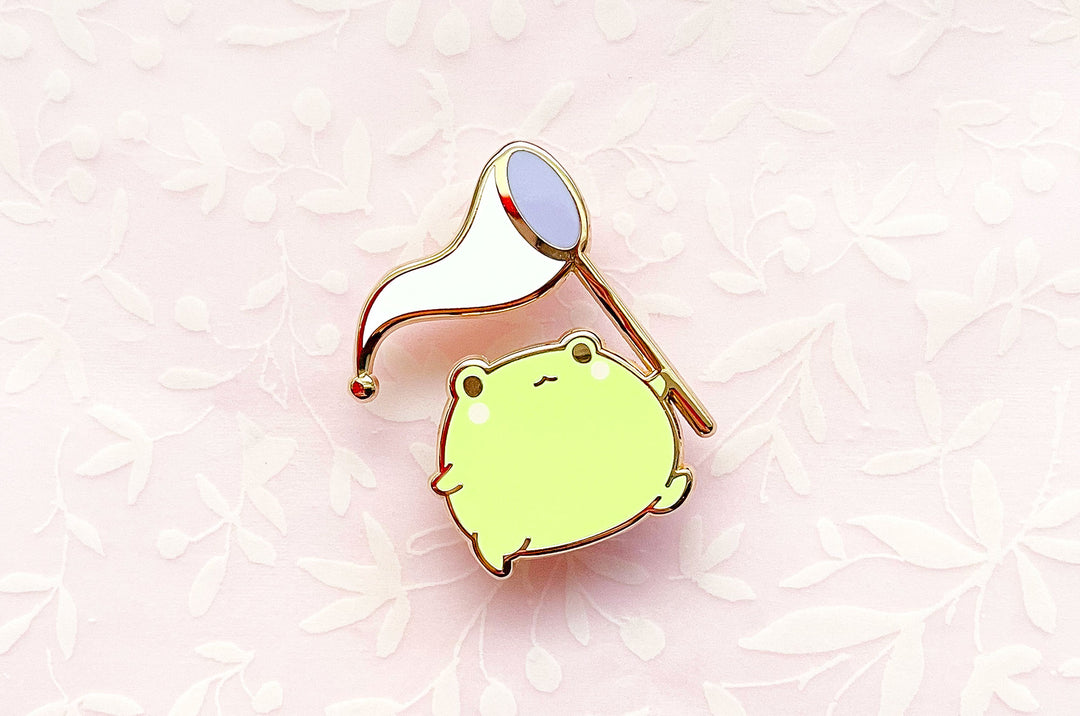 Gogo the Frog and Butterfly Net Enamel Pin (Seconds)