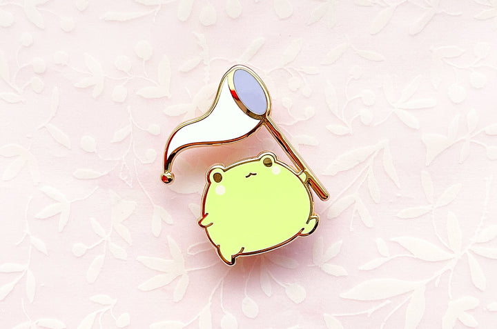 Gogo the Frog and Butterfly Net Enamel Pin (Seconds)