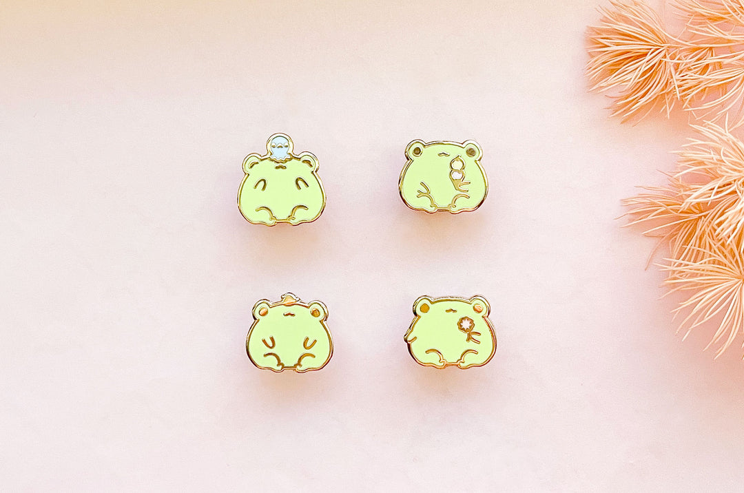 Mini Frogs Board Filler Enamel Pin Set