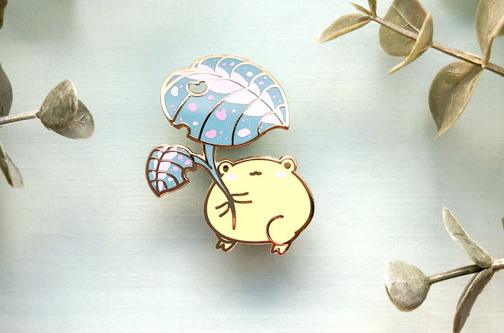 Gogo the Frog Leaf Umbrella Enamel Pin