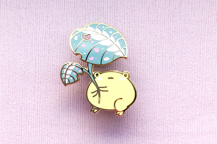 Gogo the Frog Leaf Umbrella Enamel Pin