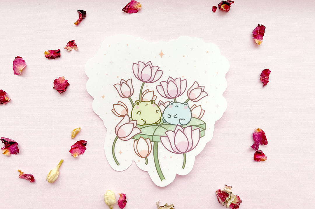 Gogo and Lulu on Lily Pad Island Clear Vinyl Sticker