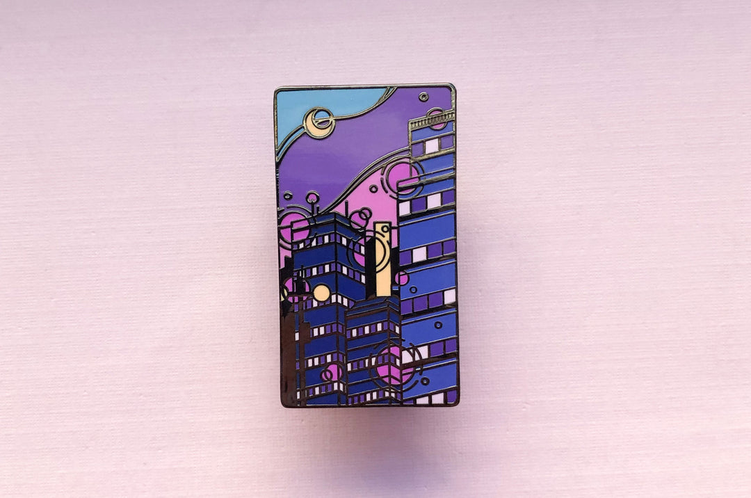 Glass Towers Synthwave Enamel Pin