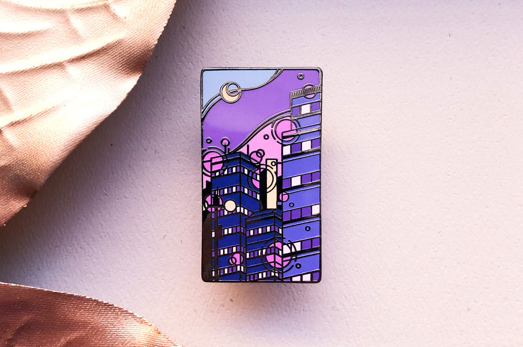 Glass Towers Synthwave Enamel Pin