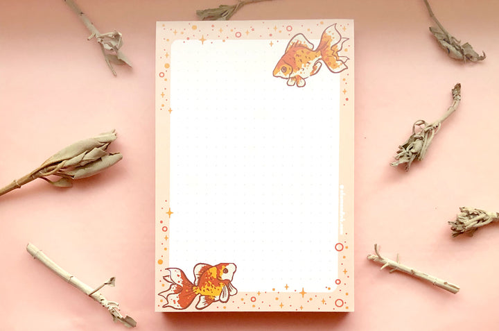 Starry Goldfish Dotted Grid Notepad