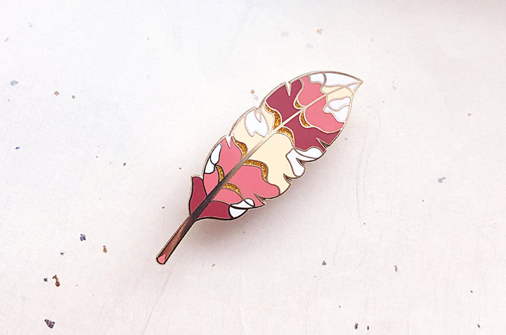 Griffin Feather Glitter Enamel Pin