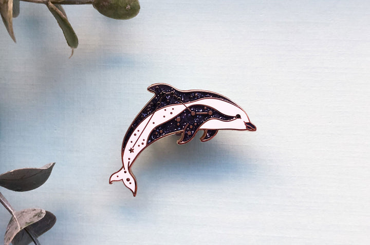 Horologium Constellation Hourglass Dolphin Pin