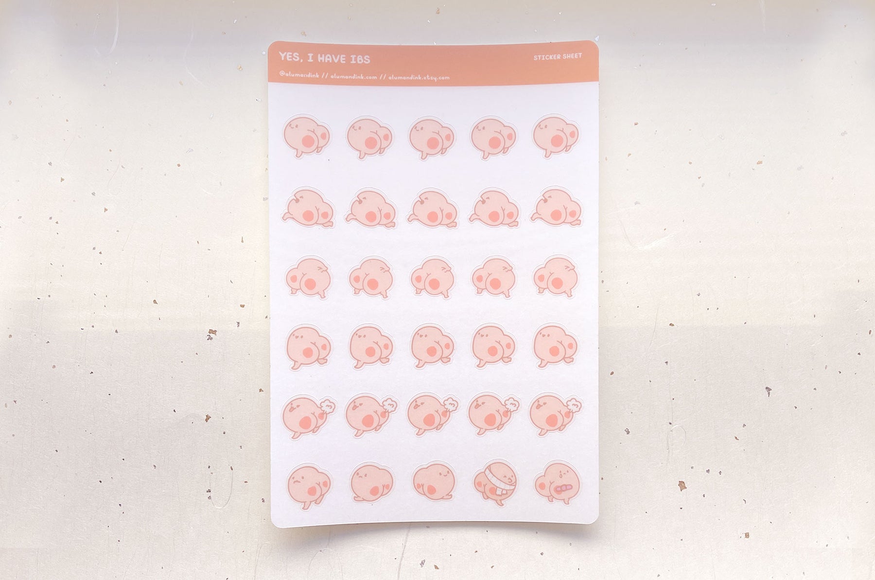 Cheeks IBS Clear Vinyl Sticker Sheet (Light Skin Tone) – Alum and Ink