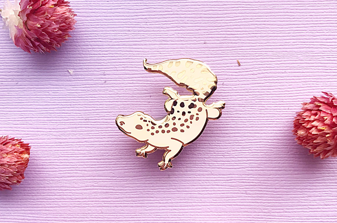 Chibi Leopard Gecko Enamel Pin