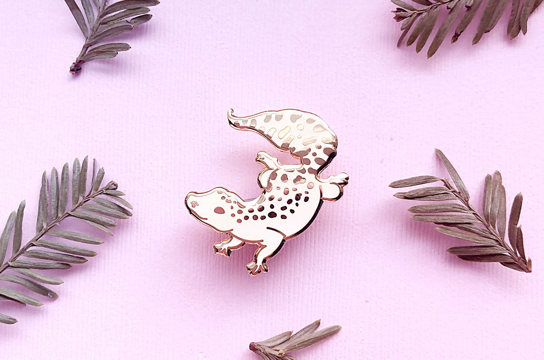 Chibi Leopard Gecko Enamel Pin