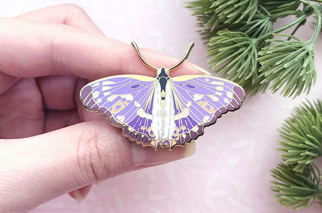 Lesser Purple Emperor Butterfly (Apatura ilia) Enamel Pin