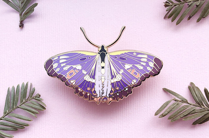 Lesser Purple Emperor Butterfly (Apatura ilia) Enamel Pin