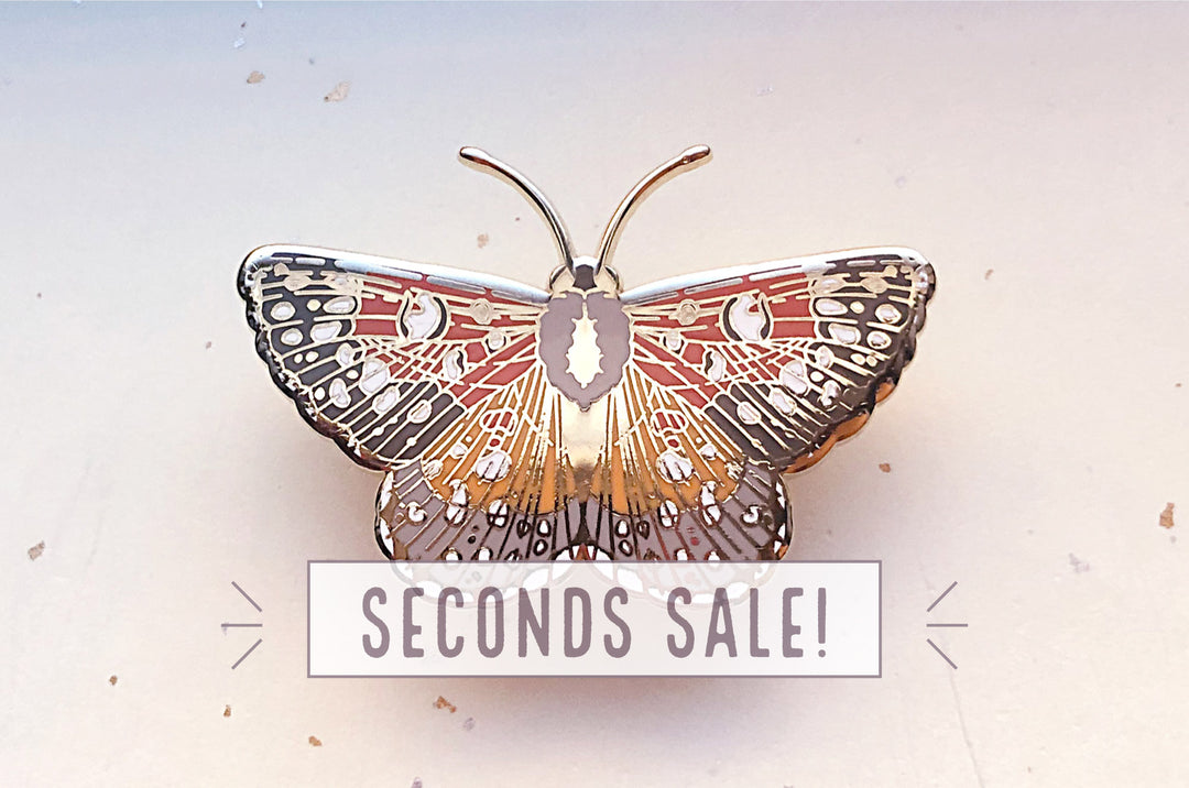 Mormon Metalmark Butterfly Enamel Pin (Seconds)