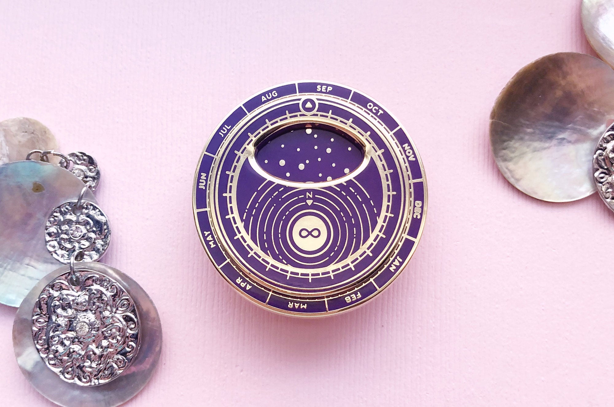 Purple Mini Planisphere Enamel Pin – Alum and Ink