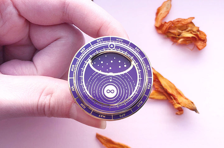 Purple Mini Planisphere Enamel Pin