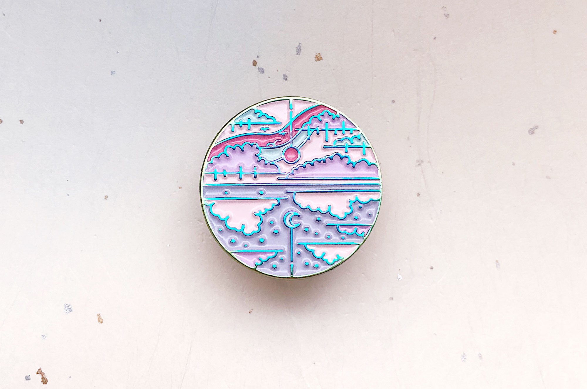 Mirror Sky Enamel Pin – Alum and Ink