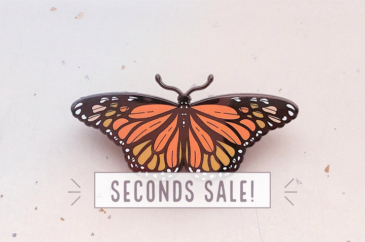 Monarch Butterfly Enamel Pin (Seconds)