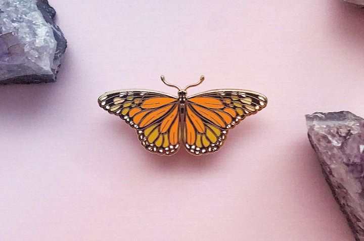 Gold Monarch Butterfly (Danaus plexippus) Enamel Pin