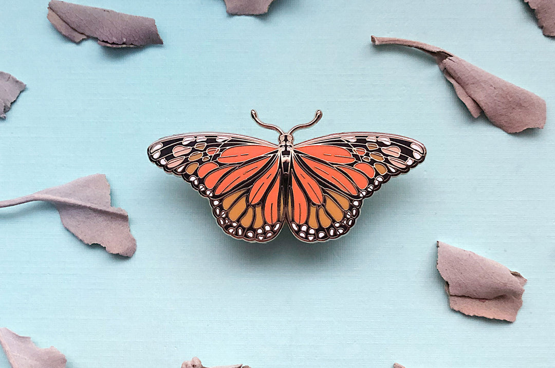 Gold Monarch Butterfly (Danaus plexippus) Enamel Pin