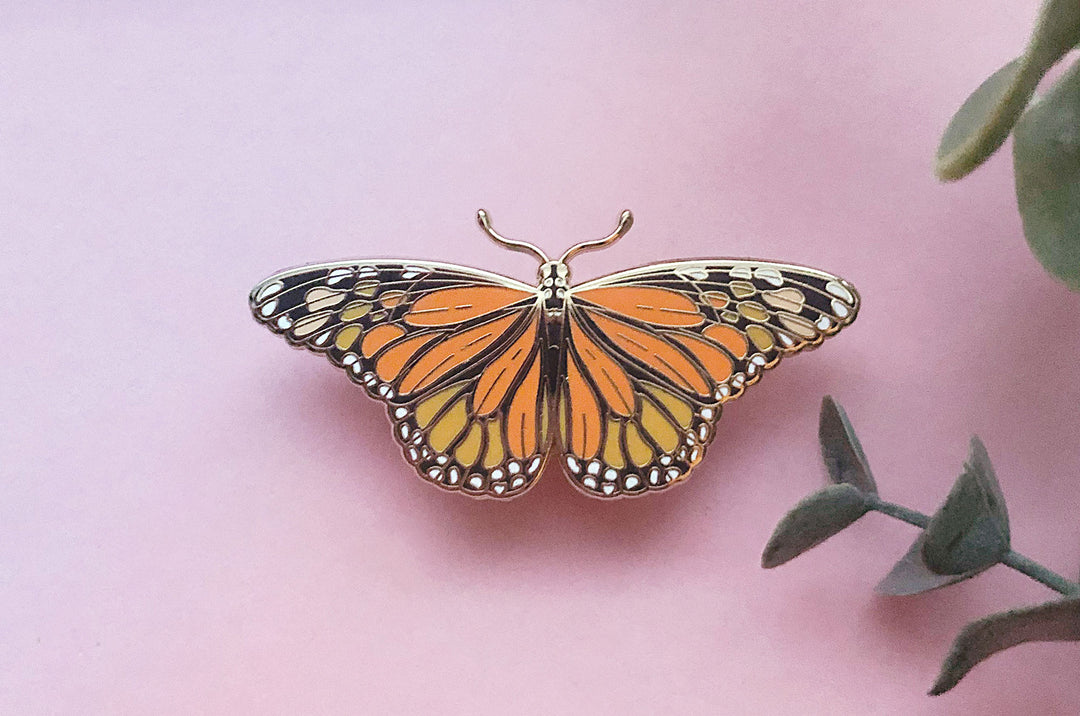 Gold Monarch Butterfly (Danaus plexippus) Enamel Pin