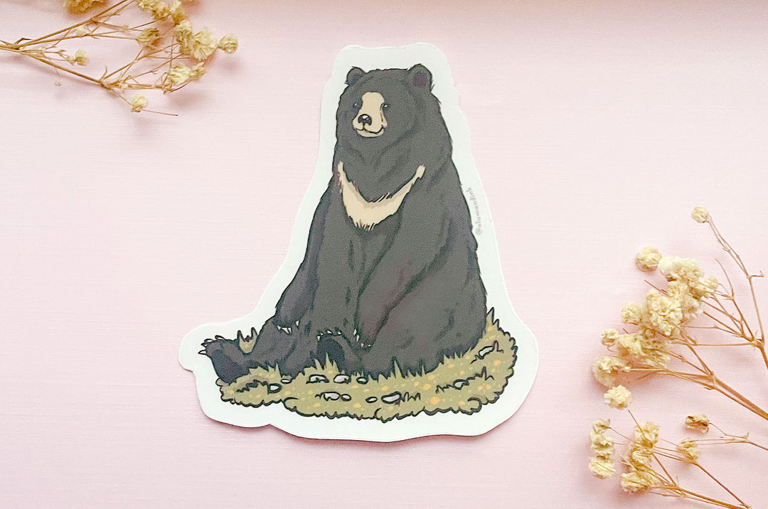 Moon Bear Clear Vinyl Sticker