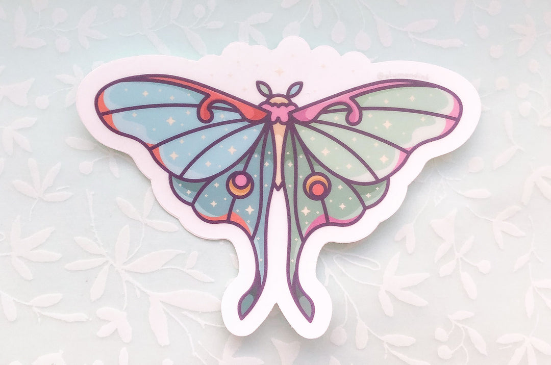 Moon Moth Clear Vinyl Sticker