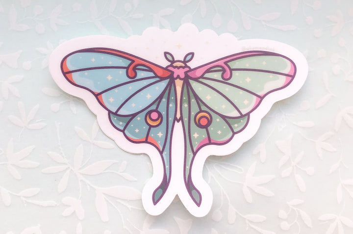 Moon Moth Clear Vinyl Sticker