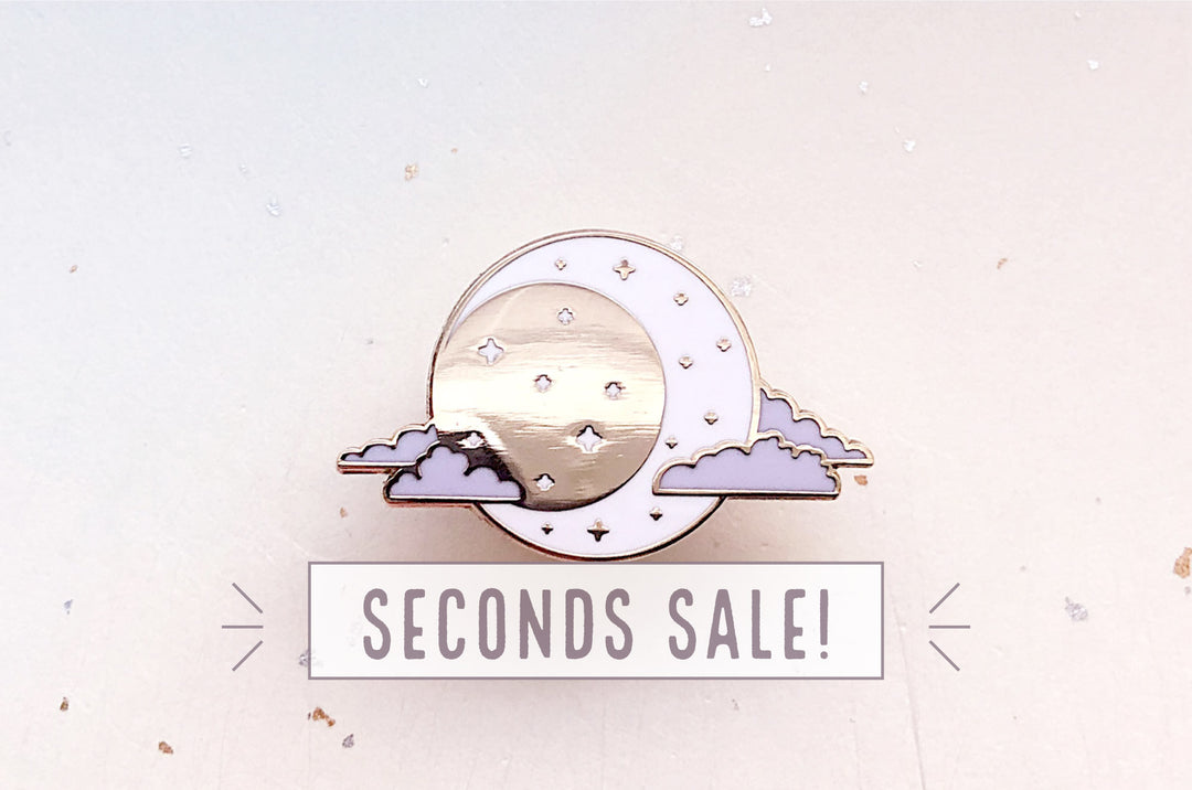 Moon Phase Enamel Pin (Seconds)