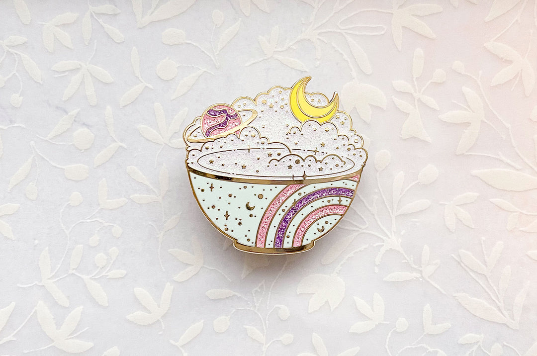 Celestial Moon Rice Cosmic Enamel Pin