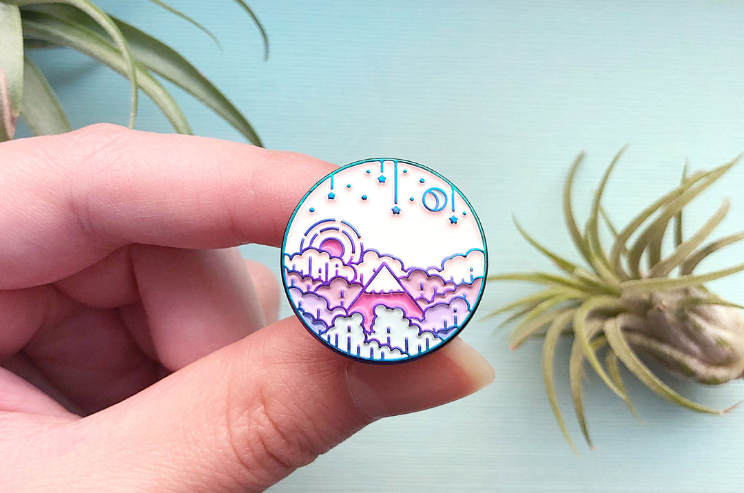 Moon Rise Enamel Pin – Alum and Ink
