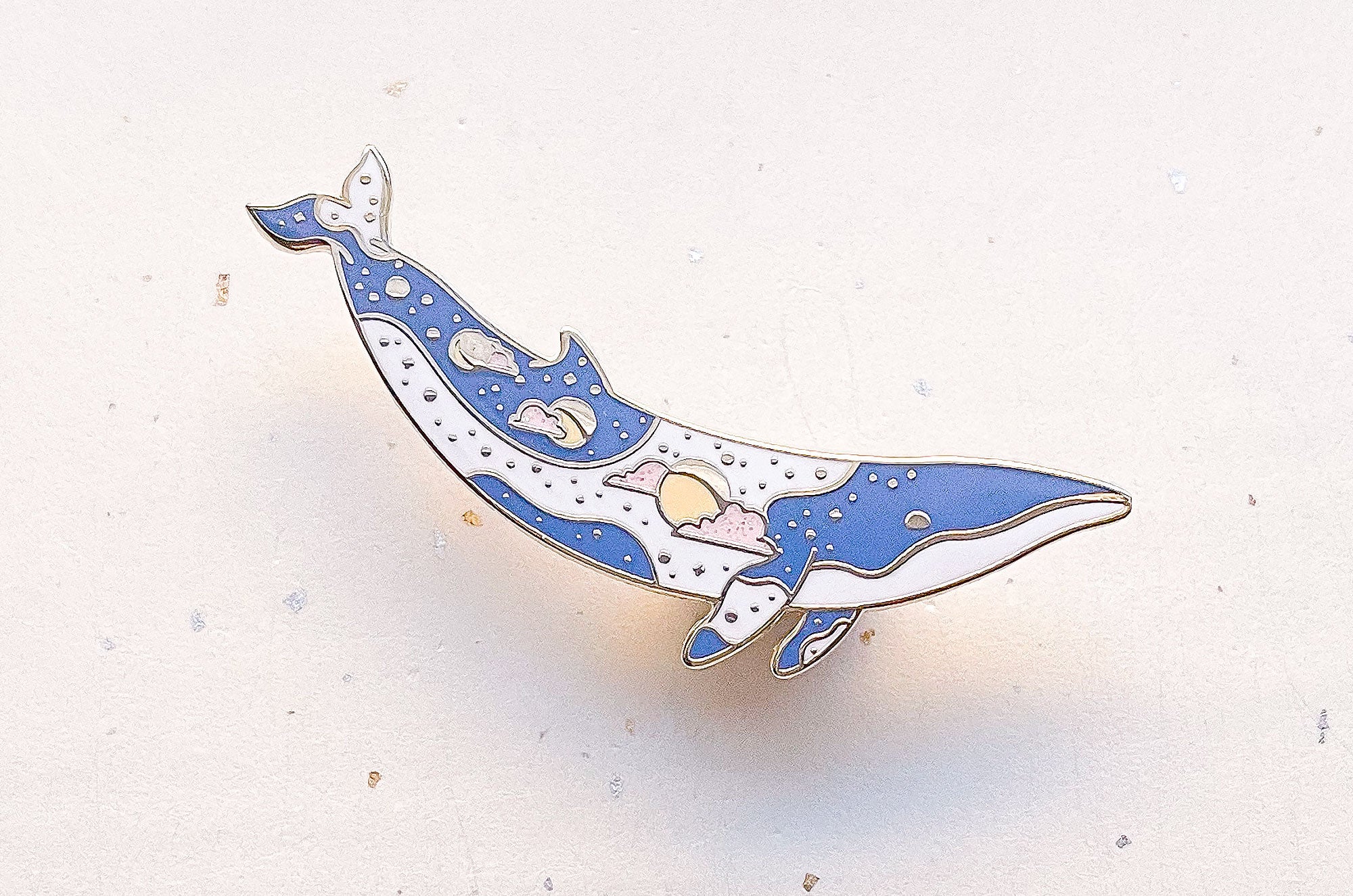 Moons Minke Whale (Lunar Light) Pin – Alum and Ink