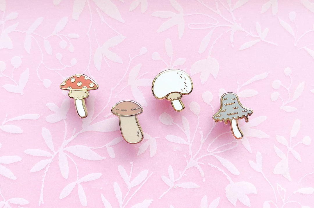Mini Mushrooms Board Filler Enamel Pin Set
