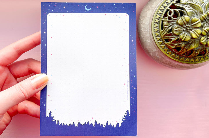 Night Forest Dotted Grid Notepad