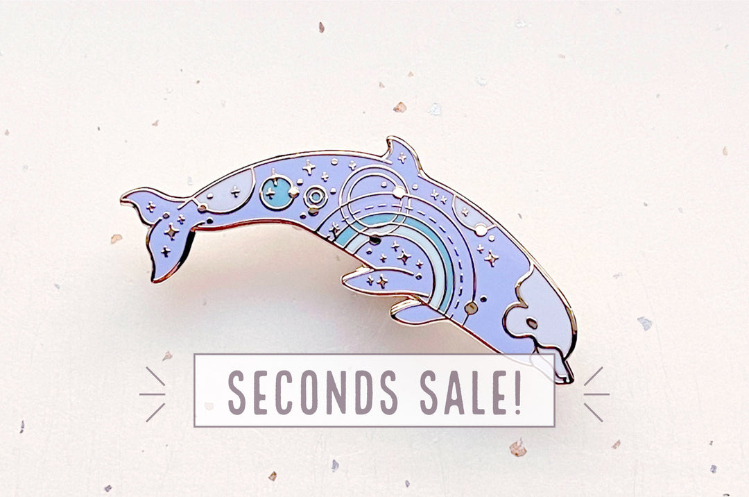 Orbital Glow Bottlenose Whale Enamel Pin (Seconds)